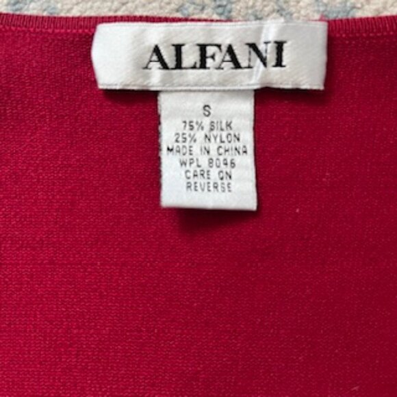 🧡3/15 Alfani Silk Blend Red Ribbed Knit V-Neck Cardigan Sweater Women's S - Picture 3 of 9